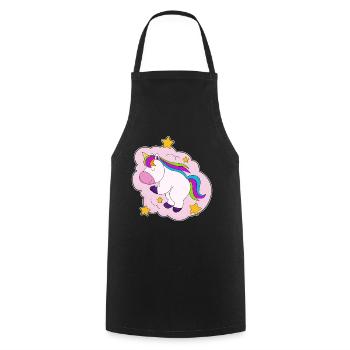 Nuages de licorne - Tablier de cuisine - noir - Devant - AI Model Male 185 dark (185cm)