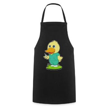Duck Nurse Nursing Everyday Life - Cooking Apron - black - Front - AI Model Male 185 dark (185cm)