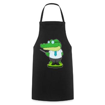 Crocodile Teacher Pointing Stick School - Cooking Apron - black - Front - AI Model Male 185 dark (185cm)