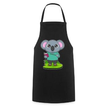Koala Teacher Pointing Stick School - Cooking Apron - black - Front - AI Model Male 185 dark (185cm)