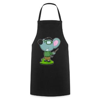École de pointage des enseignants de souris - Tablier de cuisine - noir - Devant - AI Model Male 185 dark (185cm)