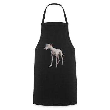 Greyhound Dog - Cooking Apron - black - Front - AI Model Male 185 dark (185cm)