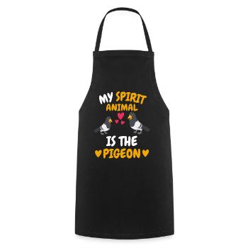 Mon animal spirituel pigeon cadeau d’élevage de pigeons - Tablier de cuisine - noir - Devant - AI Model Male 185 dark (185cm)