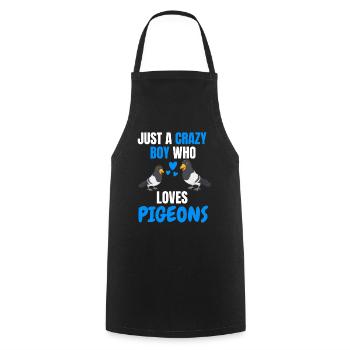 Crazy Boy Pigeon Racing Bird Gift Pigeon - Tablier de cuisine - noir - Devant - AI Model Male 185 dark (185cm)