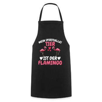 Rosa Vogel Spirituelles Tier Geschenk Flamingo - Kochschürze - Schwarz - Vorne - AI Model Male 185 dark (185cm)