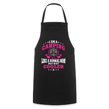 Funny camping mom for women - Cooking Apron - black - Front - AI Model Male 185 dark (185cm)