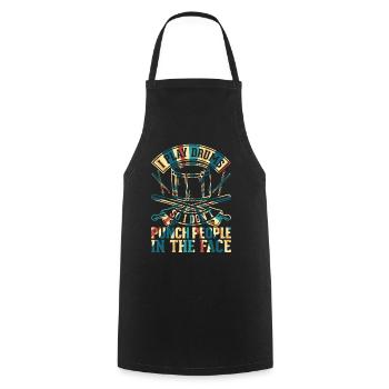 Batteur - Je joue de la batterie pour ne pas frapper les gens - Tablier de cuisine - noir - Devant - AI Model Male 185 dark (185cm)