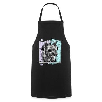 Yorkshire Terrier - Cooking Apron - black - Front - AI Model Male 185 dark (185cm)