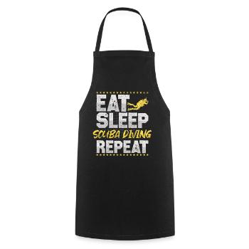 Plongée Manger Dormir Répéter Snorkeling Hobby Plongée - Tablier de cuisine - noir - Devant - AI Model Male 185 dark (185cm)