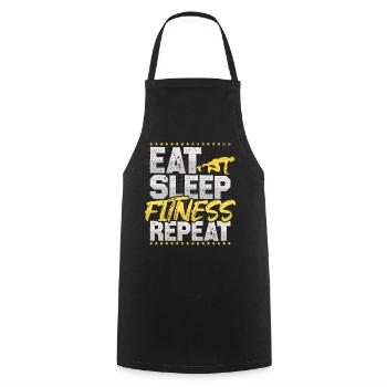 Fitness Manger Dormir Répéter Sport Hobby Fitness - Tablier de cuisine - noir - Devant - AI Model Male 185 dark (185cm)