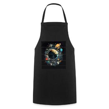 Space Planeten Astronaut für einen Kinder und - Kochschürze - Schwarz - Vorne - AI Model Male 185 dark (185cm)