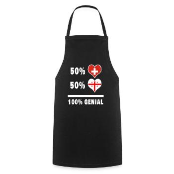 Georgien und Schweiz 100% Genial Flagge - Kochschürze - Schwarz - Vorne - AI Model Male 185 dark (185cm)