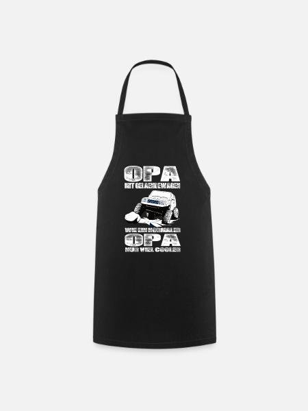 Opa Mit Geländewagen Wie Ein Normaler Opa Nur Cool - Kochschürze - Schwarz