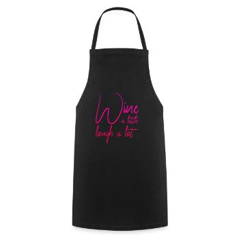 lustiger Wein Spruch - Kochschürze - Schwarz - Vorne - AI Model Male 185 dark (185cm)