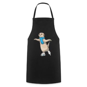 Erdmännchen Eislaufen Schlittschuhe - Kochschürze - Schwarz - Vorne - AI Model Male 185 dark (185cm)