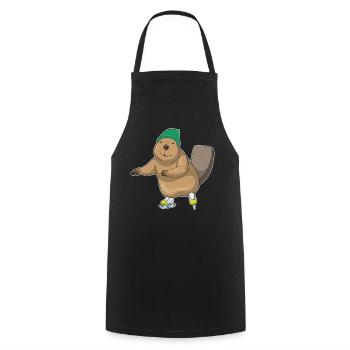 Biber Eislaufen Schlittschuhe - Kochschürze - Schwarz - Vorne - AI Model Male 185 dark (185cm)