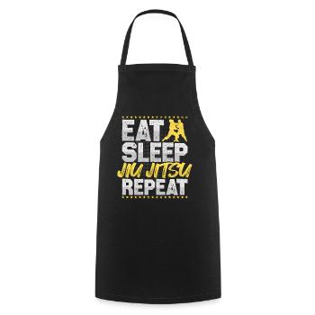 Jiu Jitsu Eat Sleep Repeat Kampfkunst Jiu Jitsu - Kochschürze - Schwarz - Vorne - AI Model Male 185 dark (185cm)