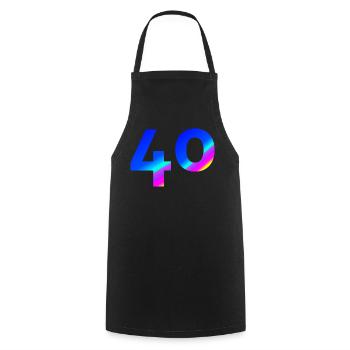 feiern, 40 blauer farbverlauf mit bunten Farben - Kochschürze - Schwarz - Vorne - AI Model Male 185 dark (185cm)