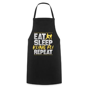 Kung Fu Eat Sleep Repeat Martial Arts Martial Arts - Cooking Apron - black - Front - AI Model Male 185 dark (185cm)