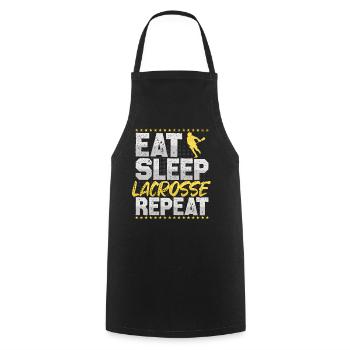 Lacrosse Eat Sleep Repeat Lax Hobby Lacrosse - Cooking Apron - black - Front - AI Model Male 185 dark (185cm)