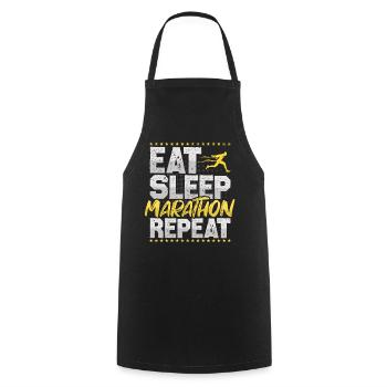 Marathon Eat Sleep Repeat Half Marathon Jogging - Cooking Apron - black - Front - AI Model Male 185 dark (185cm)
