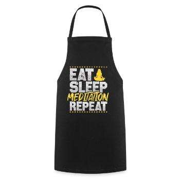 Meditation Eat Sleep Repeat Osho Hobby Meditation - Cooking Apron - black - Front - AI Model Male 185 dark (185cm)