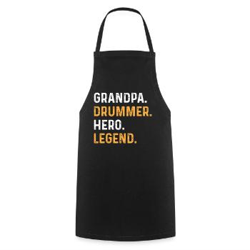 Drum Player Grandpa Drummer - Grandpa Drummer Hero - Cooking Apron - black - Front - AI Model Male 185 dark (185cm)