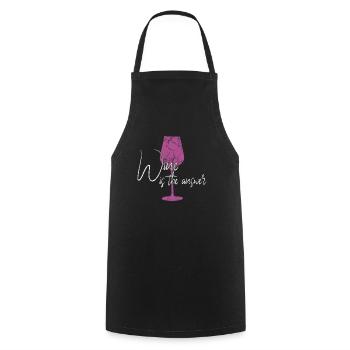 Wein Antwort Spruch - Kochschürze - Schwarz - Vorne - AI Model Male 185 dark (185cm)