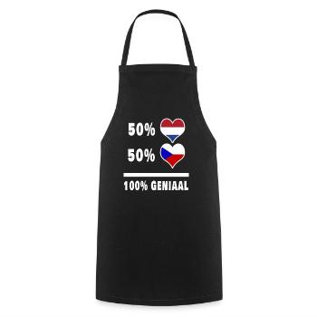 République tchèque et Pays-Bas 100% Genius Vl - Tablier de cuisine - noir - Devant - AI Model Male 185 dark (185cm)