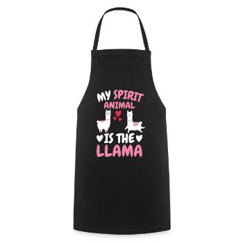 My spiritual animal Alpaca Gift Lama - Cooking Apron - black - Front - AI Model Male 185 dark (185cm)