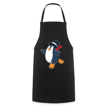 Pinguin Bräutigam Zylinder Hochzeit - Kochschürze - Schwarz - Vorne - AI Model Male 185 dark (185cm)