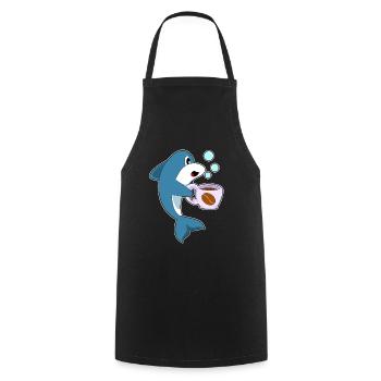 Tasse à café Delfin - Tablier de cuisine - noir - Devant - AI Model Male 185 dark (185cm)