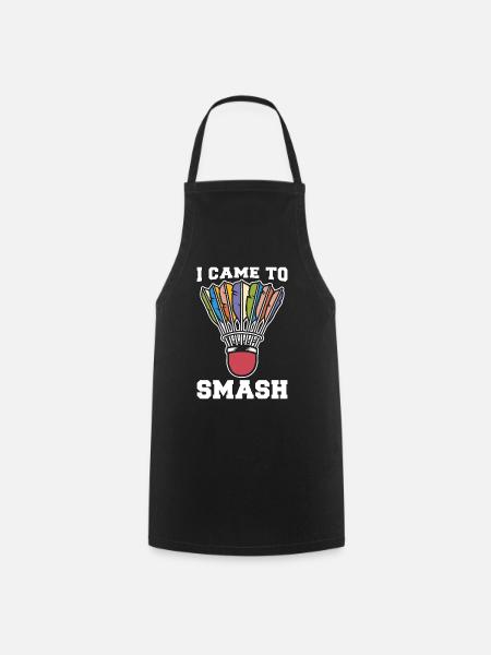 Badminton Je suis venu à Smash Loves Shuttlecock Player - Tablier de cuisine - noir
