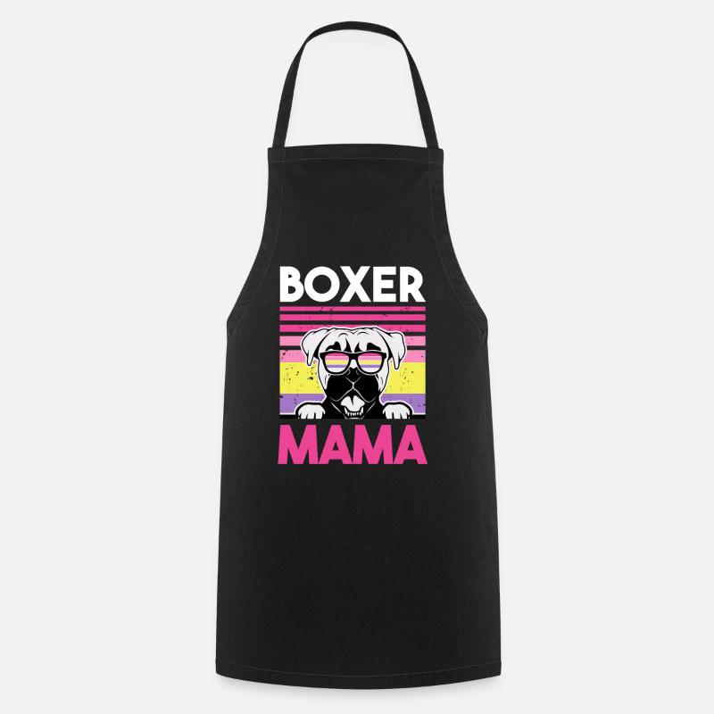 Hund Boxer Mama - Kochschürze - Schwarz