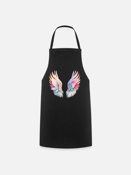 Ailes d'Ange Arc-en-ciel Angelwings - Tablier de cuisine - noir