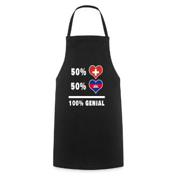 Cambodge et Suisse 100% Awesome Flag - Tablier de cuisine - noir - Devant - AI Model Male 185 dark (185cm)
