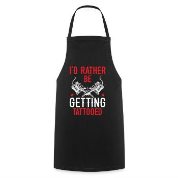 I'd rather get a tattoo tattoo art - Cooking Apron - black - Front - AI Model Male 185 dark (185cm)
