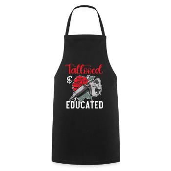 Tattooed And Educated Tattoo Artist Tattoo Tatto - Cooking Apron - black - Front - AI Model Male 185 dark (185cm)