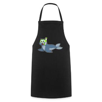 Plongée en snorkel pour plongeurs de phoques - Tablier de cuisine - noir - Devant - AI Model Male 185 dark (185cm)