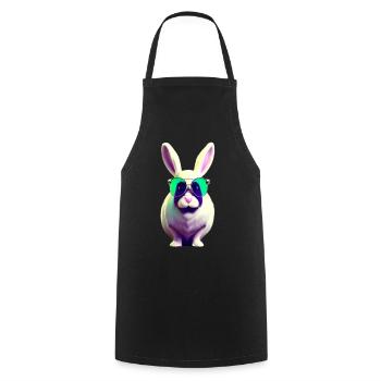 Lapin cool avec des lunettes de soleil - Tablier de cuisine - noir - Devant - AI Model Male 185 dark (185cm)