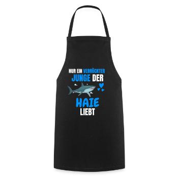 Ozean Tier Jungs Raubtier Lustiges Geschenk Hai - Kochschürze - Schwarz - Vorne - AI Model Male 185 dark (185cm)