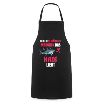 Ozean Tier Mädchen Raubtier Lustiges Geschenk Hai - Kochschürze - Schwarz - Vorne - AI Model Male 185 dark (185cm)