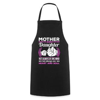 great Mother's Day saying - one heart and one soul. - Cooking Apron - black - Front - AI Model Male 185 dark (185cm)