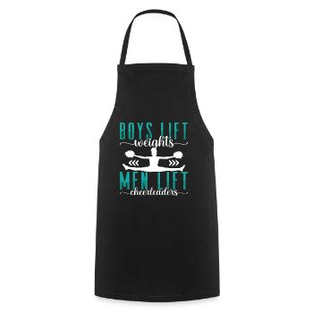 Cheerleading Garçons Soulever des poids Hommes Soulever des encouragements - Tablier de cuisine - noir - Devant - AI Model Male 185 dark (185cm)