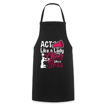 Cheerleading Agir comme une dame Cheer comme un acclamation - Tablier de cuisine - noir - Devant - AI Model Male 185 dark (185cm)