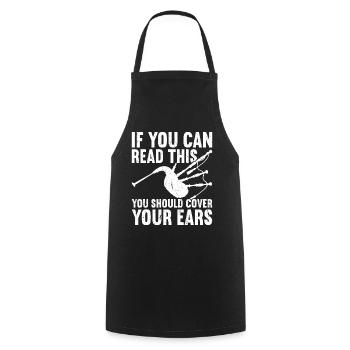 Bagpipe Bagpiper Bagpipes - Cooking Apron - black - Front - AI Model Male 185 dark (185cm)