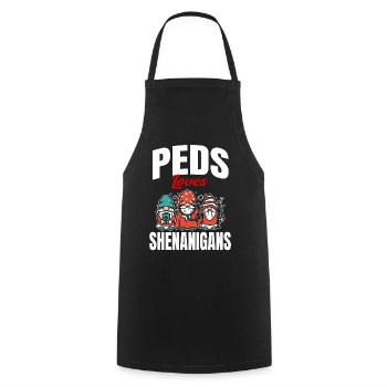 Funny Peds Love Shenanigan's St. Patrick's Day - Cooking Apron - black - Front - AI Model Male 185 dark (185cm)