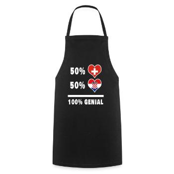 Croatie et Suisse 100% Drapeau Génial - Tablier de cuisine - noir - Devant - AI Model Male 185 dark (185cm)