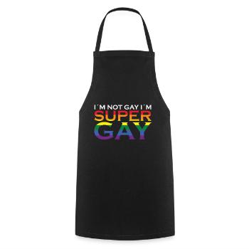 I'm not gay I'm super gay - Cooking Apron - black - Front - AI Model Male 185 dark (185cm)