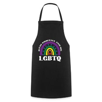 Positiv Bleiben Und LGBTQ Sein - Kochschürze - Schwarz - Vorne - AI Model Male 185 dark (185cm)